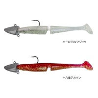SW VERSATILE SHADセット【ジグヘッド付きソルトワーム/ヒラメ/マゴチ/青物/シーバス/タチウオ】 (オーロラUVマジック/十八番アカキン-14g)